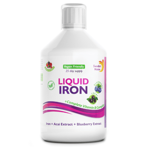 Swedish Nutra Liquid Iron, tekuté železo s B-komplexom 500 ml