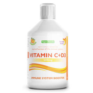 Swedish Nutra Vitamín C + D + zinok 500 ml